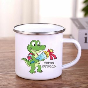 Ornaments |   Customized Toddler Enamel Mug With Name Lightweight Mug Wild Animal Back To School Gift For Kids Home & Living Ornaments