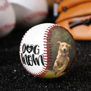 Ornaments |   "Dog Mom" Personalized Baseball Can Add Pet Photos As A Gift For Pet Lovers Home & Living Ornaments