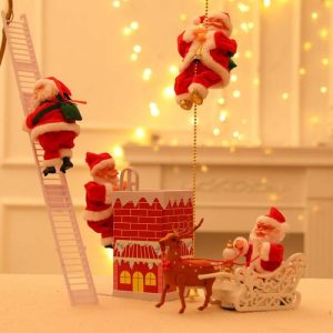 Ornaments |   Electric Santa Claus Climbing Beads Ladders Creative Funny Gift For Christmas Ornament Home & Living Ornaments