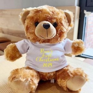 Ornaments |   "First Christmas" Personalized Plush Teddy Bear Christmas Gift For Kids Home & Living Ornaments