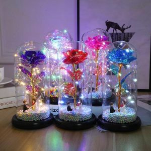 Ornaments |   Galaxy Rose Glass Lampshade Preserved Flower Rose Proposal Night Light Gift Home & Living Ornaments