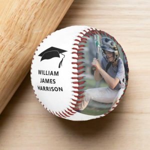 Ornaments |   "Graduation Congrats" Personalized Photo Baseball Customized Photo And Name Home & Living Ornaments