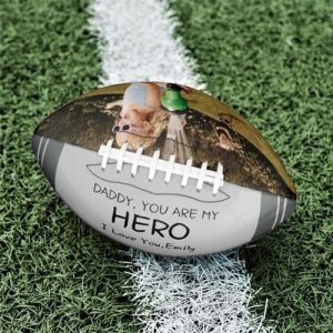 Ornaments |   "Hero Dad" Personalized Football Can Be Added With Photos And Name As A Gift For Dad Home & Living Ornaments