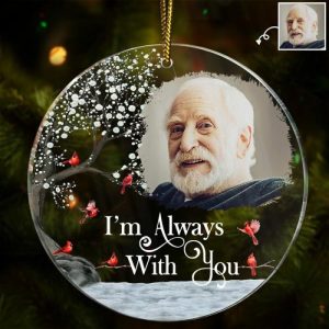 Ornaments |   I Am Always With Youpersonalized Custom Round Shaped Christmas Ornament For Family Home & Living Ornaments