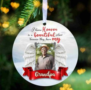 Ornaments |   "I Know Heaven Is A Beautiful Place"Personalized Commemorative Photo Ornament Home & Living Ornaments