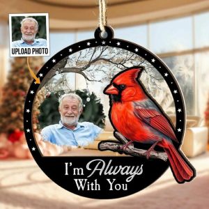 Ornaments |   "I’M Always With You"Personalized Wood And Acrylic Photo Ornament For Family Home & Living Ornaments