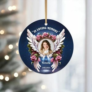 Ornaments |   "In Loving Memory"Commemorative Photo Ornament For Christmas Home & Living Ornaments