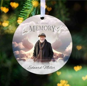 Ornaments |   "In Loving Memory"Commemorative Photo Ornament For Loved Ones Home & Living Ornaments