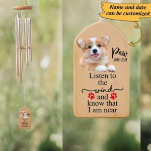 Ornaments |   "Listen To The Wind" Personalized Pet Photo Memorial Wind Chime Home & Living Ornaments