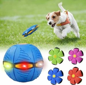 Ornaments |   Magic Flying Saucer Ball Decompression Deformation Vent Elastic Ball Pet Toy Home & Living blue