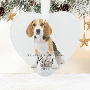 Ornaments |   My First Christmasheart Shaped Christmas Ornament Customized Photos For Cute Pets Home & Living Ornaments