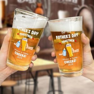 Ornaments |   "Our First Father’s Day"Personalized Beer Mug Gifts For Dad Home & Living Ornaments