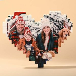 Ornaments |   Personalised Draw Your Own Building Brick Heart Photo Block Home & Living Ornaments