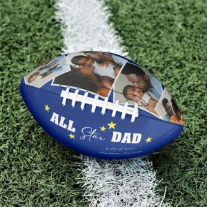 Ornaments |   Personalize Football With Photos And Name As A Gift For Dad Home & Living Ornaments