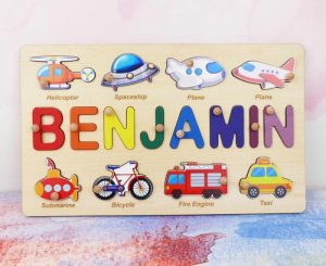 Ornaments |   Personalized Baby Name Puzzle With Transport Icons Developed Educational Toy For Kids Home & Living Ornaments