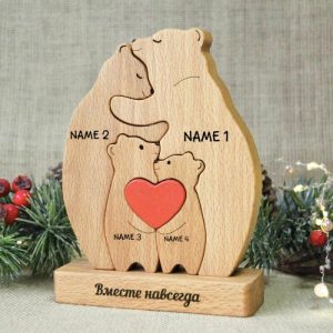 Ornaments |   Personalized Bear Family Name Puzzle Cute Gift For Parents Home & Living Ornaments