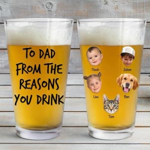 Ornaments |   Personalized Beer Glass Custom Face Photo Gift For Dad Home & Living Ornaments