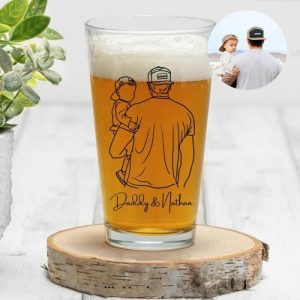 Ornaments |   Personalized Beer Glass Custom Silhouette Photo Warming Father’s Day Gift Home & Living Ornaments