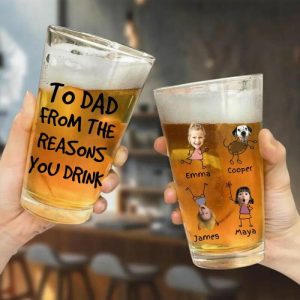 Ornaments |   Personalized Beer Glass Customized For Kids Photo Cute Father’s Day Home & Living Ornaments