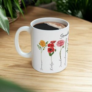 Ornaments |   Personalized Birthflower And Name Mug Classic Gift "Grandma’s Garden" Home & Living Ornaments