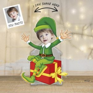 Ornaments |   Personalized Bobblehead Acrylic Stand Custom Christmas Elf Design Perfect Gift For Kids Home & Living Ornaments