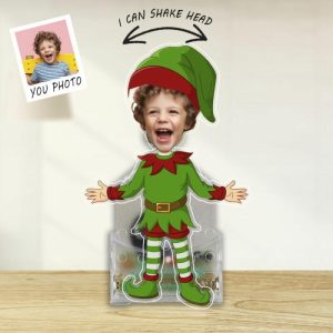 Ornaments |   Personalized Bobblehead Acrylic Stand Custom Christmas Elf Photo Design Gift For Kids Home & Living Ornaments