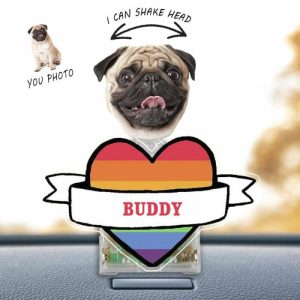 Ornaments |   Personalized Bobblehead Acrylic Stand Custom Head Heart Design Creative Gift For Pet Lover Home & Living Ornaments