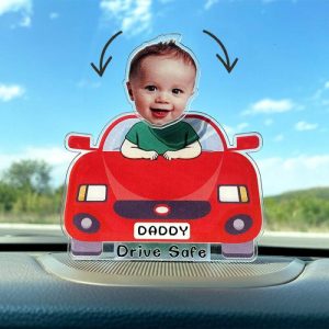 Ornaments |   Personalized Bobblehead Acrylic Stand Custom Kid Photo Drive Safe Car Decor Warm Gift For Daddy Home & Living Ornaments