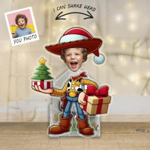 Ornaments |   Personalized Bobblehead Acrylic Stand Custom Photo Christmas Cowboy Creative Gift For Friend Home & Living Ornaments