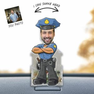 Ornaments |   Personalized Bobblehead Acrylic Stand Custom Photo Policeman Design Creative Gift For Him Home & Living Ornaments