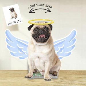 Ornaments |   Personalized Bobblehead Acrylic Stand Custom Photo Wings Halo Design Memorial Gift For Pet Lovers Home & Living Ornaments