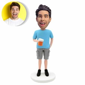 Ornaments |   Personalized Bobblehead Doll With Customized Head Of Man Drinking Beer Home & Living Ornaments