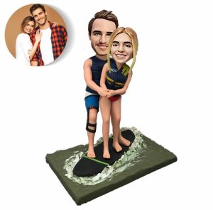 Ornaments |   Personalized Bobblehead Gift Couple Surfing For Valentine’s Day Home & Living Ornaments