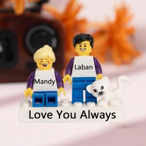 Ornaments |   Personalized Building Block Couple Minifigures With Pets Valentine’s Day Gift Home & Living Ornaments