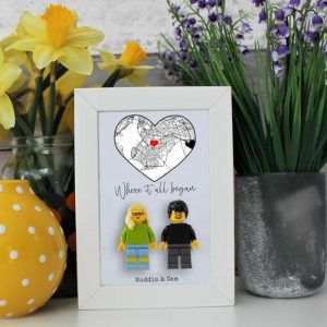 Ornaments |   Personalized Building Block Minifigure Frame Customized Map Romantic Gift For Him Home & Living Ornaments