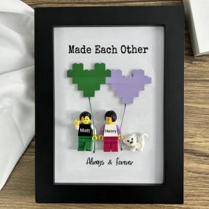 Ornaments |   Personalized Building Block Minifigure Frame With Pet Romantic Gift For Her Home & Living Ornaments