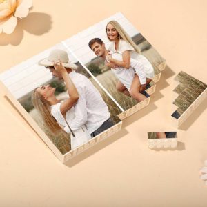 Ornaments |   Personalized Building Block Puzzle Custom 2 Photos Brick Rectangle Valentine’s Day Present Home & Living Ornaments