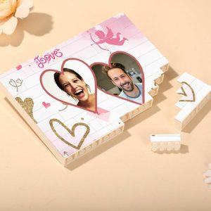 Ornaments |   Personalized Building Block Puzzle Custom Photo Brick Rectangle With Cupid Pattern Valentine’s Day Gift Home & Living Ornaments