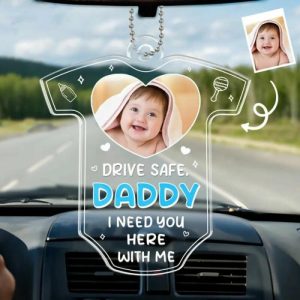 Ornaments |   Personalized Car Pendant With Custom Kids Photo For Father’s Day Gift Home & Living Ornaments