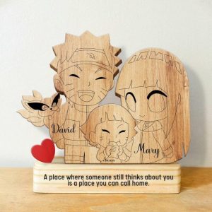 Ornaments |   Personalized Cartoon Character Wooden Family Puzzle For Loved Ones Home & Living Ornaments