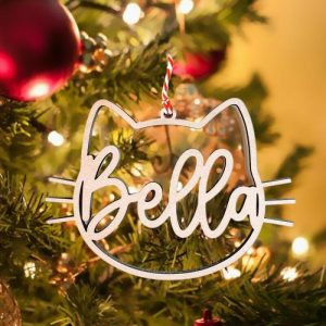 Ornaments |   Personalized Cat Custom Name Wooden Christmas Tree Decoration Home & Living Ornaments