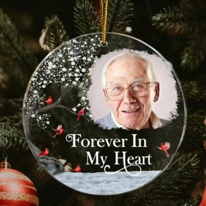 Ornaments |   Personalized Christmas Decoration Forever In My Heart With Custom Photo Memorial Gift For Loved One Home & Living Ornaments