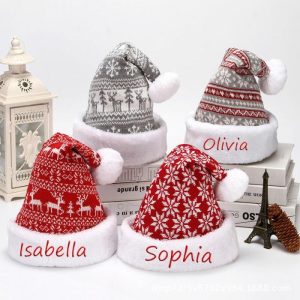 Ornaments |   Personalized Color-Blocked Christmas Hats Customized Name Gifts For Friends Home & Living Ornaments