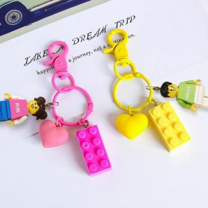 Ornaments |   Personalized Colorful Lego Brick Keychain Cute Gift Home & Living Ornaments