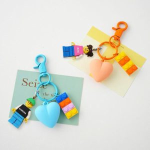 Ornaments |   Personalized Colorful Lego Keychain Gift For Girlfriend Home & Living lightpurple