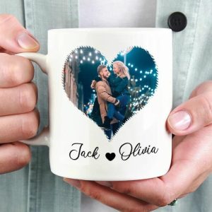 Ornaments |   Personalized Couple Heart Custom Photo Mug Home & Living Ornaments