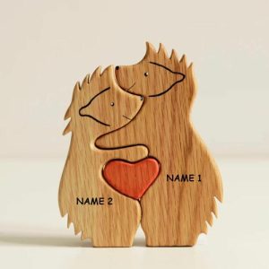 Ornaments |   Personalized Couple Hedgehog Wooden Puzzle Customized Names Gift For Girlfriend Home & Living Ornaments