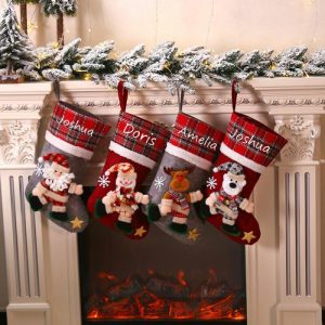 Ornaments |   Personalized Cute Christmas Element Shaped Christmas Stocking Gifts For Family Home & Living Ornaments