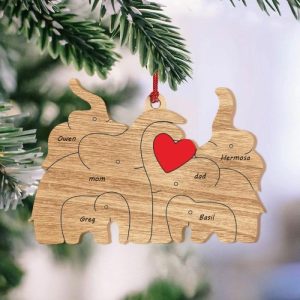 Ornaments |   Personalized Decoration Customized Name With Elephant Family Christmas Warm Gift Home & Living Ornaments