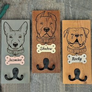 Ornaments |   Personalized Dog Leash Holder Choose Pet Patterns For Practical Home Decor Home & Living blue